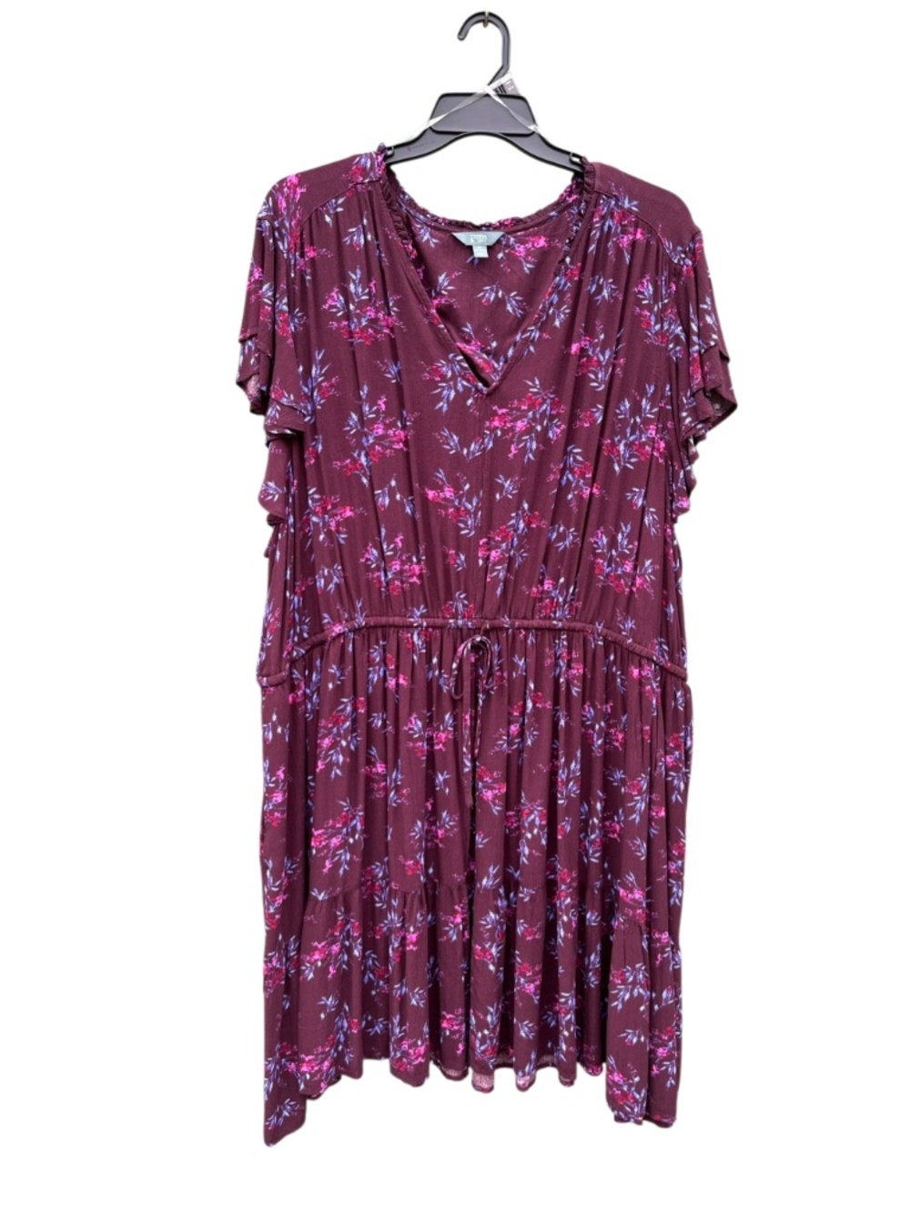 Women's Plus Mini Dress With Flutter Sleeves Size 4X